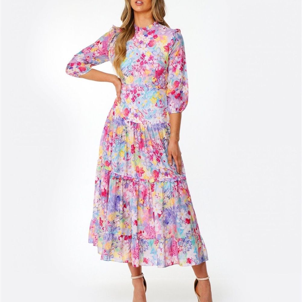 RIXO Monet Spring Meadow Maxi Dress